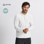 Unisex-Langarm-Polohemd aus Baumwolle 220 g/m2