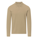 Unisex-Langarm-Polohemd aus Baumwolle 220 g/m2 farbe khaki erste Ansicht