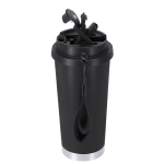 Take-away-Becher aus recyceltem Edelstahl mit Tragegurt 500 ml