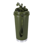 Take-away-Becher aus recyceltem Edelstahl mit Tragegurt 500 ml