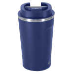 Becher aus recyceltem Edelstahl mit Temperaturanzeige 400 ml farbe marineblau erste Ansicht
