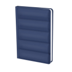 Notizbuch mit gepolstertem Kunstledereinband und linierten Seiten, A5 farbe marineblau erste Ansicht