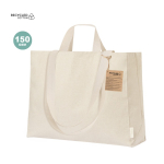 Tasche aus recycelter Baumwolle mit Faltenbalg und Henkeln, 150 g/m²