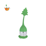 Tee-Ei mit Weihnachtsmotiven aus Silikon und Edelstahl