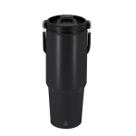 Flasche aus recyceltem Edelstahl mit passendem Tragegriff, 900 ml farbe schwarz erste Ansicht