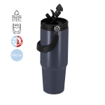 Flasche aus recyceltem Edelstahl mit passendem Tragegriff, 900 ml