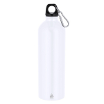 Große Aluminiumflasche mit Karabiner am Verschluss, 800 ml farbe weiß erste Ansicht