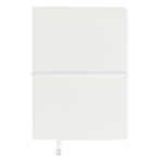 Notizbuch aus Kunstleder mit internem Notizblock, linierte Blätter, A6 farbe weiß erste Ansicht