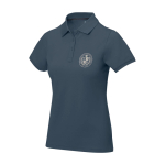 Damen-Poloshirt Piqué 200 g/m² Elevate Life farbe cyan-blau Ansicht mit Siebdruck