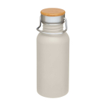 Einwandige Edelstahlflasche mit Bambusdeckel 550 ml farbe sandbraun