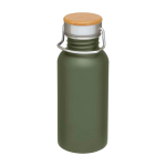 Einwandige Edelstahlflasche mit Bambusdeckel 550 ml farbe dunkelgrün