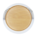 Einwandige Edelstahlflasche mit Bambusdeckel 550 ml dritte Vorderansicht