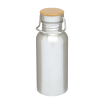 Einwandige Edelstahlflasche mit Bambusdeckel 550 ml