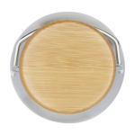 Einwandige Edelstahlflasche mit Bambusdeckel 550 ml dritte Vorderansicht