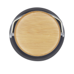 Einwandige Edelstahlflasche mit Bambusdeckel 550 ml dritte Vorderansicht