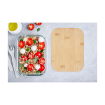 Glas-Lunchbox mit Bambusdeckel und Silikondichtung 1 L farbe cyan-blau Lifestyle-Bild