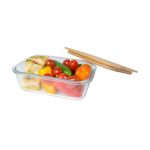 Glas-Lunchbox mit Bambusdeckel und Silikondichtung 1 L farbe pastelgrün zweite Ansicht