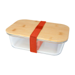 Glas-Lunchbox mit Bambusdeckel und Silikondichtung 1 L farbe lachsfarbig