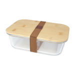Glas-Lunchbox mit Bambusdeckel und Silikondichtung 1 L