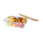 Glas-Lunchbox mit Bambusdeckel und Silikondichtung 1 L zweite Ansicht