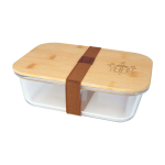 Glas-Lunchbox mit Bambusdeckel und Silikondichtung 1 L