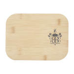 Glas-Lunchbox mit Bambusdeckel und Silikondichtung 1 L Ansicht mit Tampondruck
