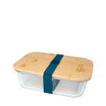 Glas-Lunchbox mit Bambusdeckel und Silikondichtung 1 L Ansicht mit Druckbereich