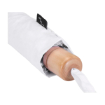 Manueller RPET-Regenschirm 21” Pongee mit Holzgriff Ø99 cm farbe weiß Detailansicht 1