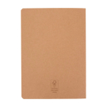 Kraftpapier-Notizbuch A5 mit sichtbarer Naht und liniertem Papier farbe natürliche farbe zweite Rückansicht