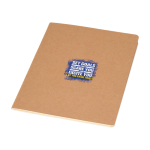 Kraftpapier-Notizbuch A5 mit sichtbarer Naht und liniertem Papier farbe natürliche farbe Ansicht mit Tampondruck