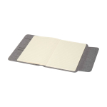 Nachhaltige Mappe mit Walnussholzverschluss A5, liniert farbe grau dritte Ansicht