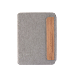 Nachhaltige Mappe mit Walnussholzverschluss A5, liniert Ansicht mit Druckbereich