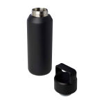 Edelstahlflasche recycelt für Sprudelgetränke 600 ml farbe schwarz zweite Ansicht