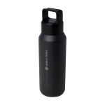 Edelstahlflasche recycelt für Sprudelgetränke 600 ml farbe schwarz Druckansicht des Logos 2