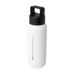 Edelstahlflasche recycelt für Sprudelgetränke 600 ml farbe weiß Druckansicht des Logos 2