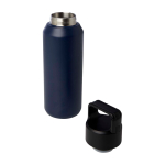 Edelstahlflasche recycelt für Sprudelgetränke 600 ml farbe marineblau zweite Ansicht