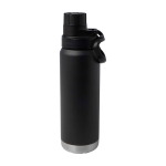 Doppelwandige Öko-Flasche mit auslaufsicherem Schraubdeckel 700 ml farbe schwarz zweite Vorderansicht