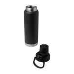 Doppelwandige Öko-Flasche mit auslaufsicherem Schraubdeckel 700 ml farbe schwarz zweite Ansicht