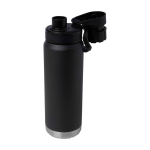 Doppelwandige Öko-Flasche mit auslaufsicherem Schraubdeckel 700 ml farbe schwarz dritte Ansicht