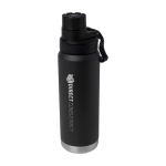 Doppelwandige Öko-Flasche mit auslaufsicherem Schraubdeckel 700 ml farbe schwarz Druckansicht des Logos 2