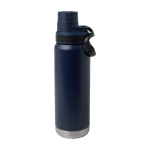 Doppelwandige Öko-Flasche mit auslaufsicherem Schraubdeckel 700 ml farbe marineblau zweite Vorderansicht