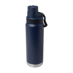Doppelwandige Öko-Flasche mit auslaufsicherem Schraubdeckel 700 ml farbe marineblau