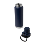 Doppelwandige Öko-Flasche mit auslaufsicherem Schraubdeckel 700 ml farbe marineblau zweite Ansicht