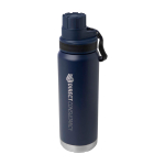 Doppelwandige Öko-Flasche mit auslaufsicherem Schraubdeckel 700 ml farbe marineblau Druckansicht des Logos 2