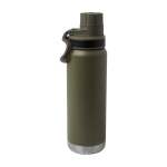 Doppelwandige Öko-Flasche mit auslaufsicherem Schraubdeckel 700 ml farbe dunkelgrün zweite Rückansicht