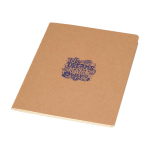 Kraftpapier-Notizbuch A5 mit genähter Rückenbindung, punktiert farbe natürliche farbe Ansicht mit Tampondruck