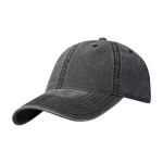 Casual-Cap aus gewaschenem, recyceltem Baumwollstoff 245 g/m² farbe schwarz
