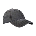 Casual-Cap aus gewaschenem, recyceltem Baumwollstoff 245 g/m² farbe schwarz Seitenansicht