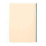 Softcover-Notizbuch aus Zuckerrohr und RPET A5, liniert farbe pastelgrün zweite Rückansicht