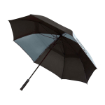 Windfester Golf-Regenschirm 30” zweifarbig Polyester Ø106 cm farbe grau Ansicht mit Siebdruck